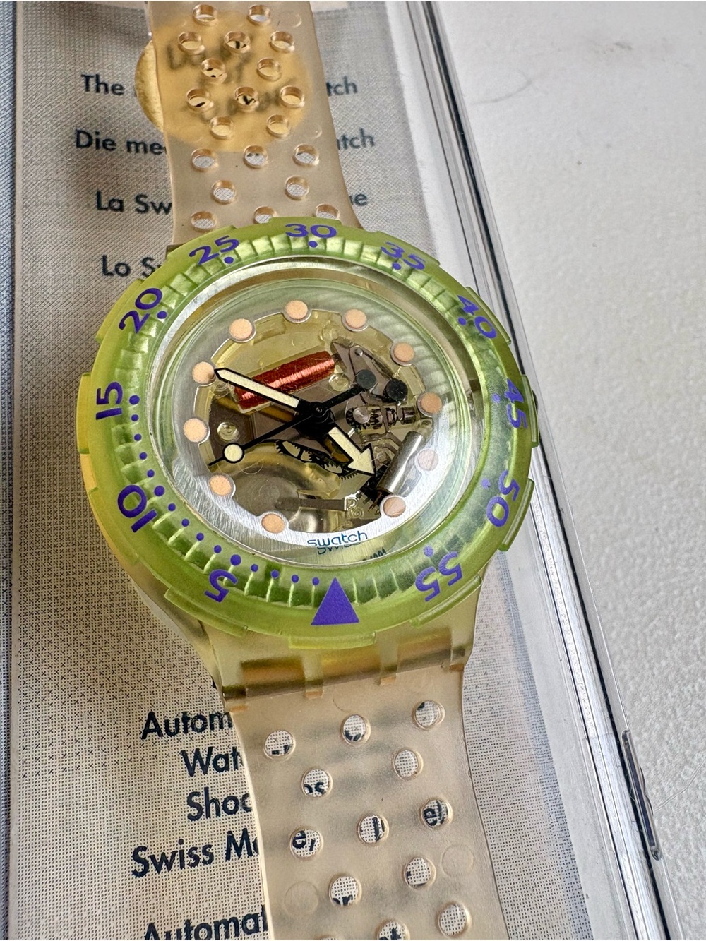 Swatch Scuba 200 Scuba200 Analog Quartz 1990S Double-Sided Skeleton